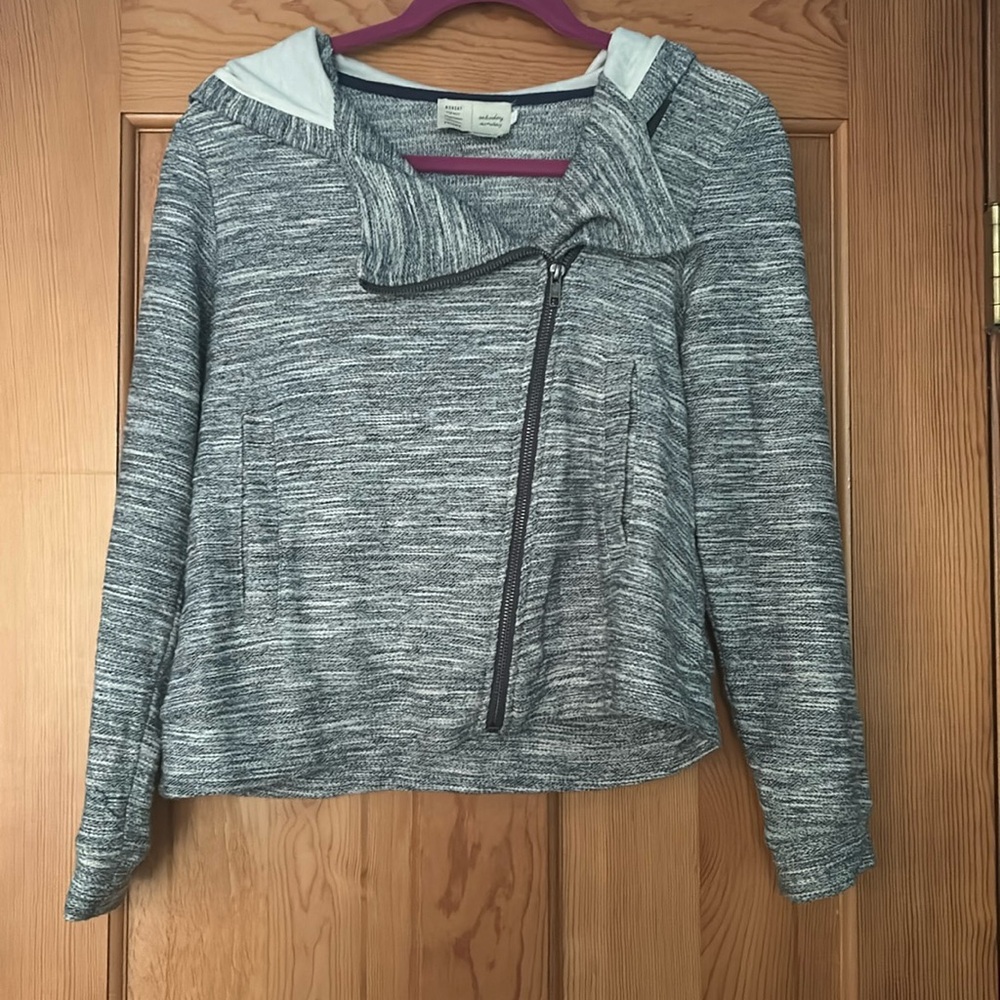Anthropologie crossed-zipper jacket. Size small. Like new